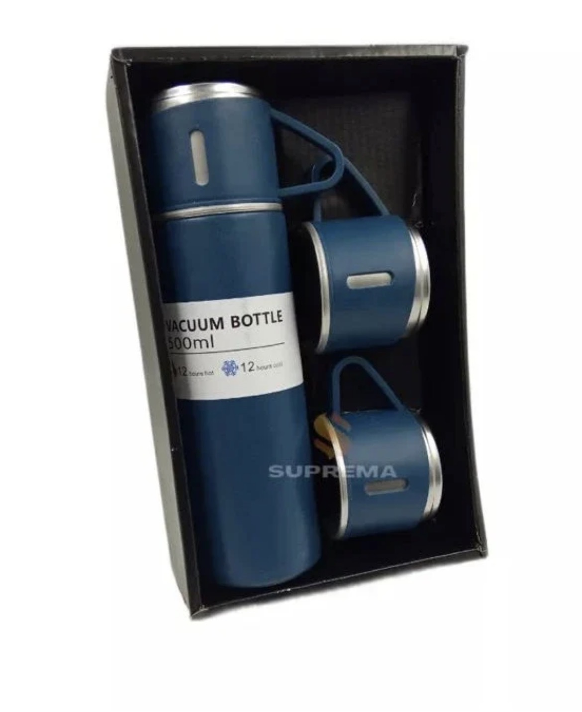 Kit Garrafa Térmica Vacuum Flask Set 500ml Com 3 Xícaras