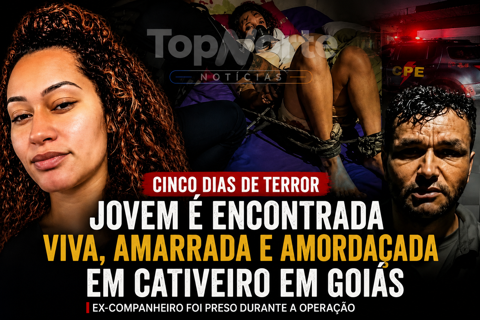 Cinco dias de terror: jovem desaparecida é encontrada viva, amarrada e amordaçada em cativeiro em Goiás