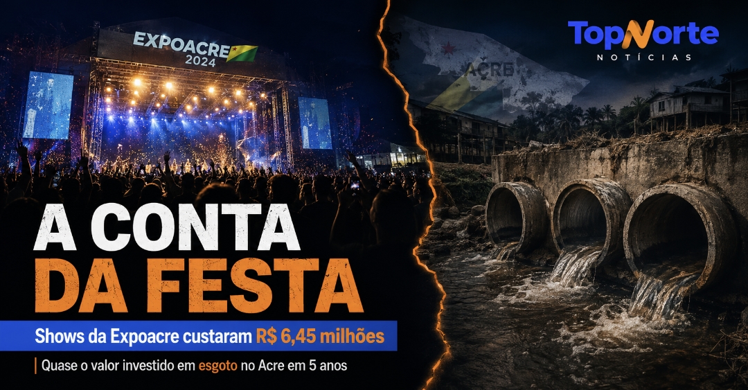 A conta da festa: seis shows da Expoacre custaram R$ 6,45 milhões — quase o valor investido em esgoto no Acre em cinco anos