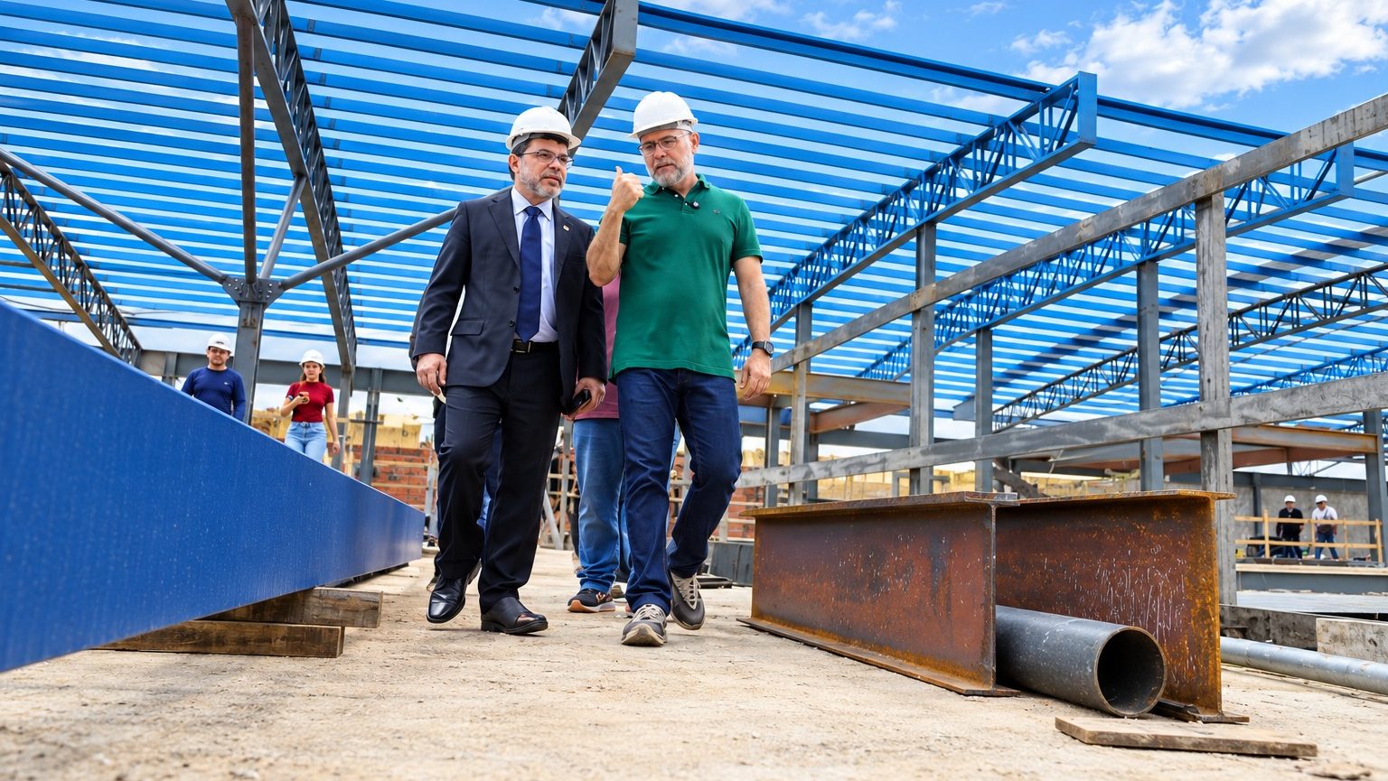 Prefeito de Rio Branco acompanha visita do Procurador-geral de Justiça do MP às obras do Mercado Elias Mansour