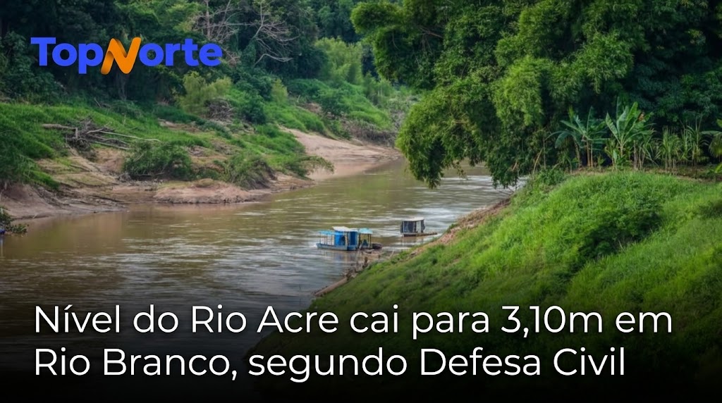 Rio Acre marca 3,10 metros neste domingo em Rio Branco