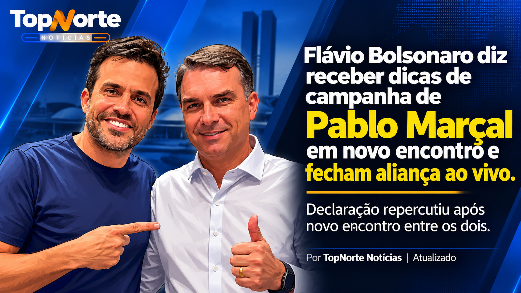 Flávio Bolsonaro diz receber dicas de campanha de Pablo Marçal em novo encontro