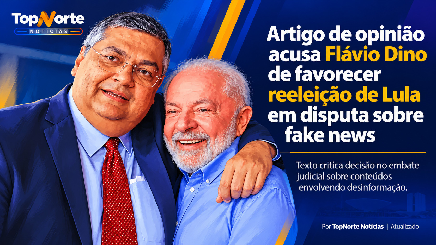 Artigo de opinião acusa Flávio Dino de favorecer a reeleição de Lula em disputa sobre fake news